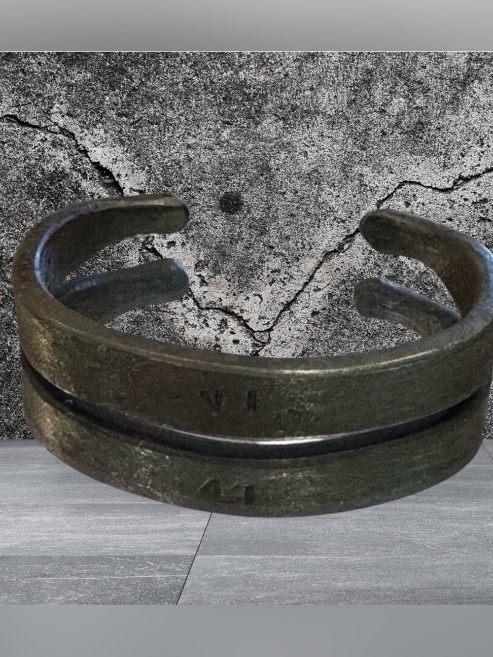Forged by Hand Men's Stylish Gift Iron Metal Bracelet Size 9